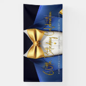 Mens Blue Gold Tuxedo Geburtstagsparty Banner (Vertikal)