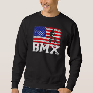 Mens Bmx Bicycle Stunt Racing Vintage US-Flagge Bm Sweatshirt