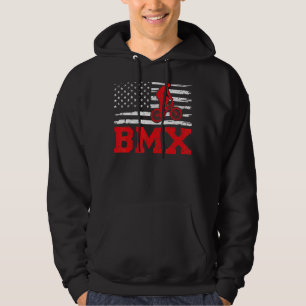 Mens Bmx Biking Retro Stil American Flag Flag Flag Hoodie