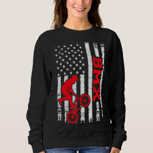 Mens Bmx Rider Vintag American Flag Bmx Vater Sweatshirt