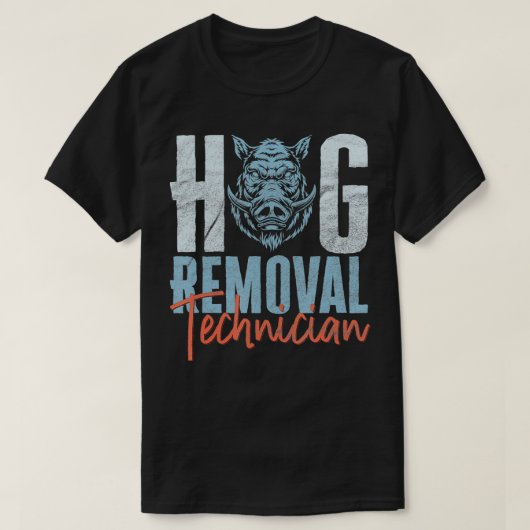 Mens Boar Hunting Wild Pig Hunter Hog Removal Tech T-Shirt (Design vorne)