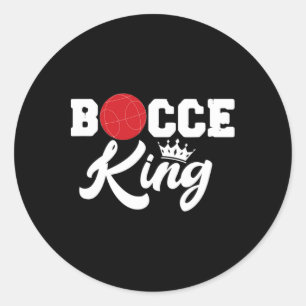 Mens Bocce King Bocci Spieler Italienischer Ladera Runder Aufkleber