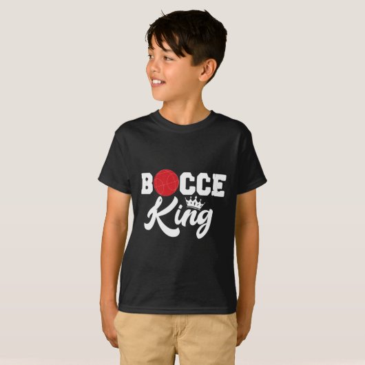 Mens Bocce King Bocci Spieler Italienischer Ladera T-Shirt (Vorne ganz)
