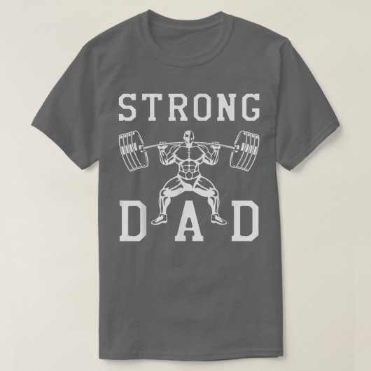Mens Bodybuilder Gym Vater Strong Daddy Vathers Da T-Shirt (Design vorne)