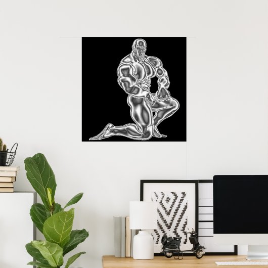 Mens Bodybuilding Pose Poster (Heimbüro)