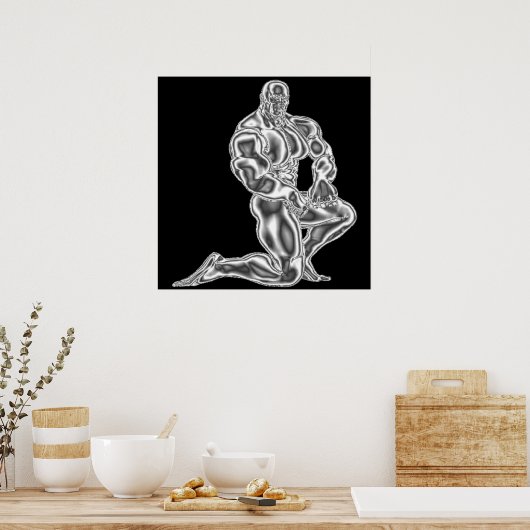 Mens Bodybuilding Pose Poster (Küche)