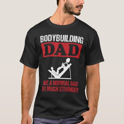 Mens Bodybuilding Vater Slogan Leg Pressestärke T-Shirt (Vorderseite)