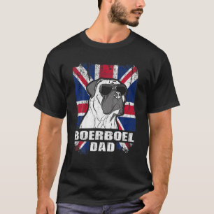 Mens Boerboel Vater Coole britische Flagge Vintag T-Shirt