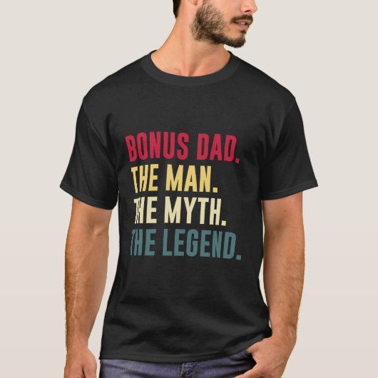 Mens Bonus Vater Man Myth Legend Shirt Funny Vater (Vorderseite)