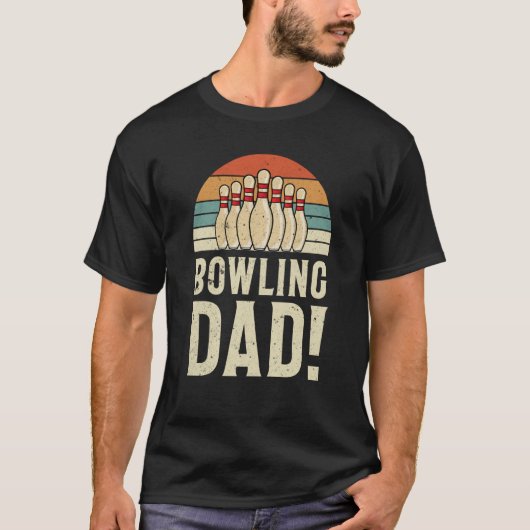 Mens Bowling Dad Retro Ten Pin Team League T-Shirt (Vorderseite)