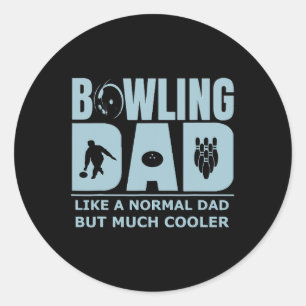 Mens Bowling Vater Funny Zehn Button Bowler Einzig Runder Aufkleber