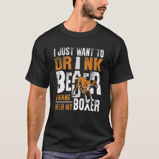 Mens Boxer Dad Father's Day Dog Beer T-Shirt (Vorderseite)