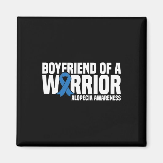 Mens Boyfriend of a Warrior Blue Ribbon Alopezie A Magnet (Vorne)