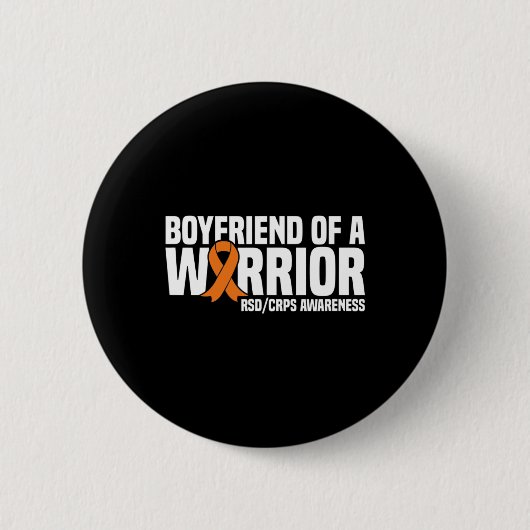 Mens Boyfriend of a Warrior Orange Ribbon RSDCRPS Button (Vorderseite)