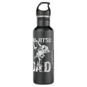 Mens Brazilian Jiu Jitsu American Flag Fathers Day Edelstahlflasche (Vorderseite)