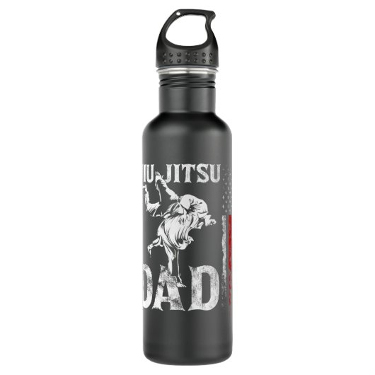 Mens Brazilian Jiu Jitsu American Flag Fathers Day Edelstahlflasche (Vorderseite)