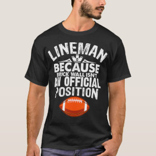 Mens Brick Wall Offiziell Position Football Linema T-Shirt
