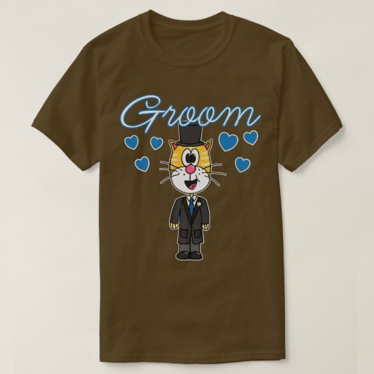 Mens Bridegroom Cat Wedding Groom Bachelor Party E T-Shirt (Design vorne)