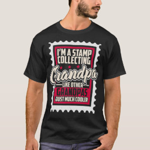 Mens Briefmarke Sammeln Opa Funny Postal Briefmark T-Shirt
