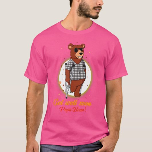 Mens broken leg Men gebrochen Leg Papa Bear T-Shirt (Vorderseite)