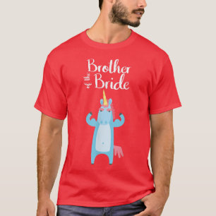 Mens Bruder der Braut Unicorn Bachelor Hochzeit T-Shirt
