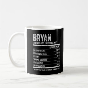 Mens Bryan Nutrition Personalisiert Name Shirt Fun Kaffeetasse