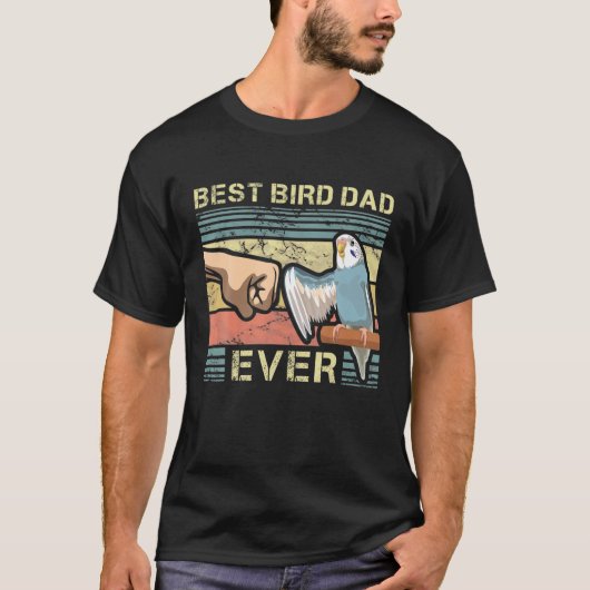 Mens Budgie Vater Bird Lover Pater Tierenthusiaste T-Shirt (Vorderseite)