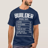 Mens Builder Stundenrate Funny Gift Construction T-Shirt (Vorderseite)
