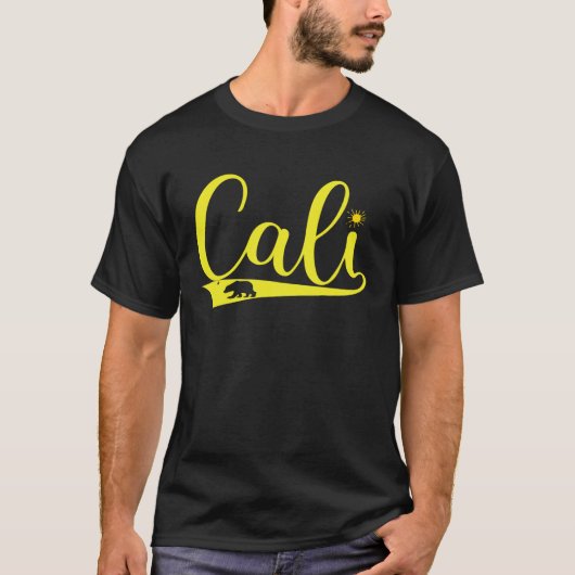 Mens Cali California Bear CA Republic T-Shirt (Vorderseite)