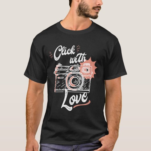 Mens Camera Klicken mit Liebe für Fotografen T-Shirt (Vorderseite)