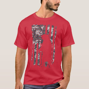 Mens Camouflage USA Flag Patriotic American Bear H T-Shirt