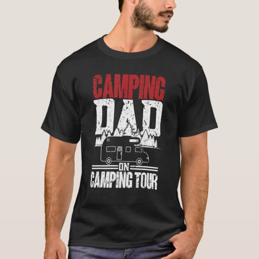 Mens Camping Dad On Tour Camper Caravan Camping T-Shirt (Vorderseite)