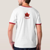 Men's Canada Flag Ringer T - Shirt Souvenir Shirt (Schwarz voll)