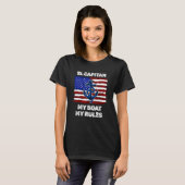 Mens Capitan My Boat My Rules Pontoon American Fla T-Shirt (Vorne ganz)