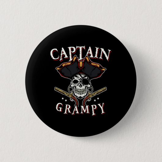 Mens Captain Grampy Pirate Hat and Skull Boot G Button (Vorderseite)