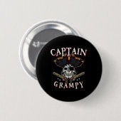Mens Captain Grampy Pirate Hat and Skull Boot G Button (Vorne & Hinten)