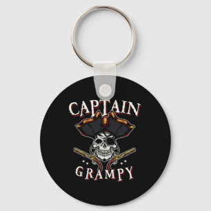 Mens Captain Grampy Pirate Hat and Skull Boot G Schlüsselanhänger
