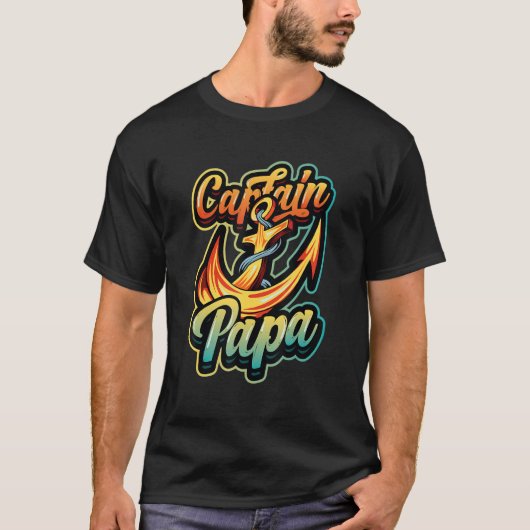 Mens Captain Papa Bootating T-Shirt (Vorderseite)