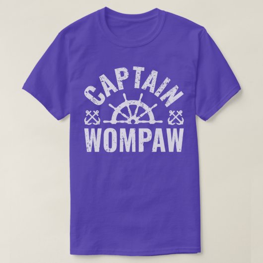 Mens Captain Wompaw Boat Owner Lake BootVater T-Shirt (Design vorne)