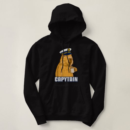 Mens Capybara Boot Kapitän Kapitän Hoodie (Design vorne)