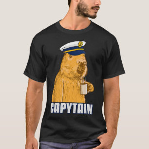 Mens Capybara Boot Kapitän Kapitän T-Shirt