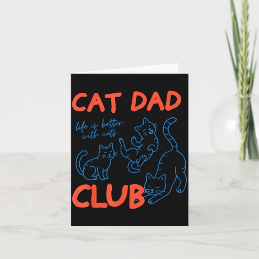 Mens Cat Dad Club Funny Cat Meme Fathers Day Cat L Karte (Vorderseite)