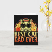 Mens Cat Dad Ever Funny Cat Dad Shirt Father's Day Karte (Gelbe Blume)