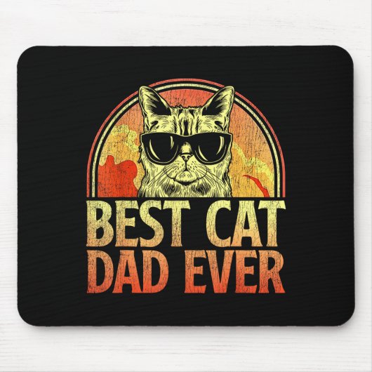 Mens Cat Dad Ever Funny Cat Dad Shirt Father's Day Mousepad (Vorne)