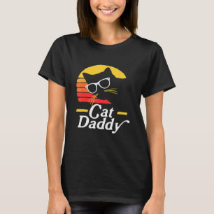 Mens Cat Daddy Vintag Achtzig Style Cat Hipster T-Shirt