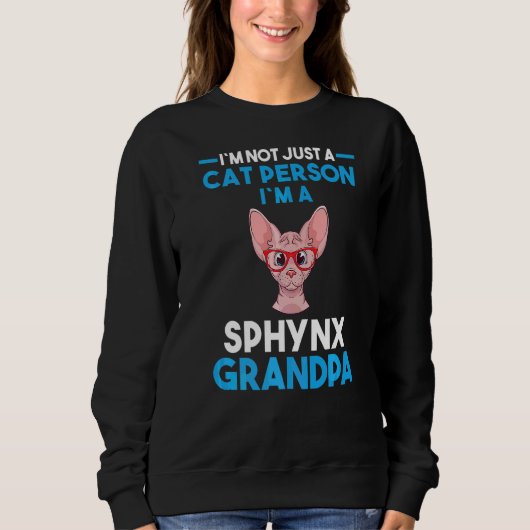 Mens Cat Großvater Sphynx Opa Sweatshirt (Vorderseite)