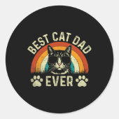 Mens Cat Vater Best Cat Vater Ever Funny Cat Daddy Runder Aufkleber (Vorderseite)