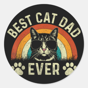 Mens Cat Vater Best Cat Vater Ever Funny Cat Daddy Runder Aufkleber