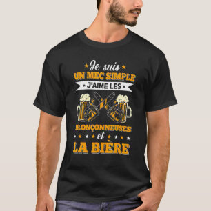 Mens Chainsaw und Bier Lumberjack & Forestry Chain T-Shirt