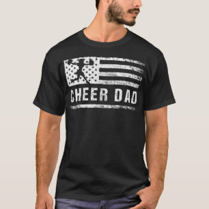 Mens Cheer Vater American Flag Cheerleader Patriot T-Shirt